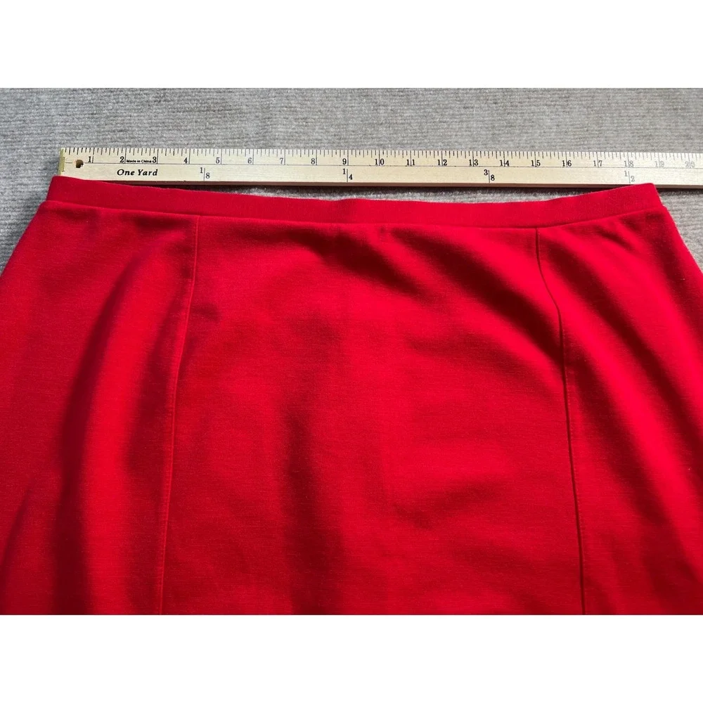 Laura Scott Woman Red Pencil Skirt‎ Plus 1X High Waisted Midi Back Vent 11707
